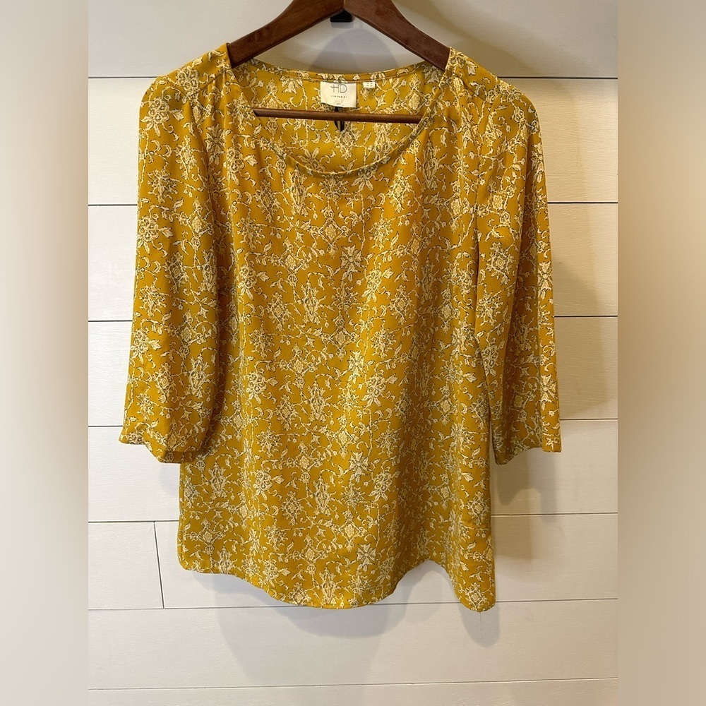 HD in Paris Mustard Floral Blouse- size 4